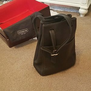 Brown Leather Coach Shoulder Bag